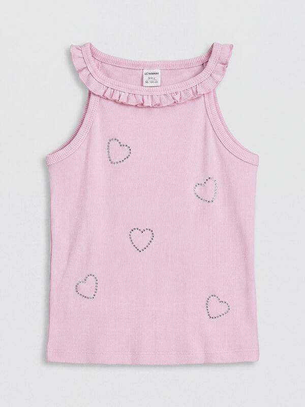 LCW Kids Halter Yaka Baskılı Kız Çocuk Atlet