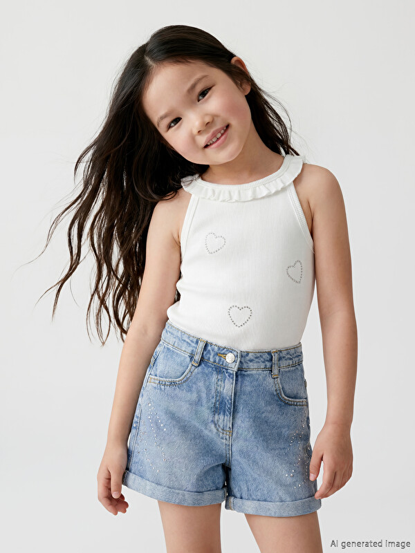 LCW Kids Halter Neck Printed Girls' Tank Top