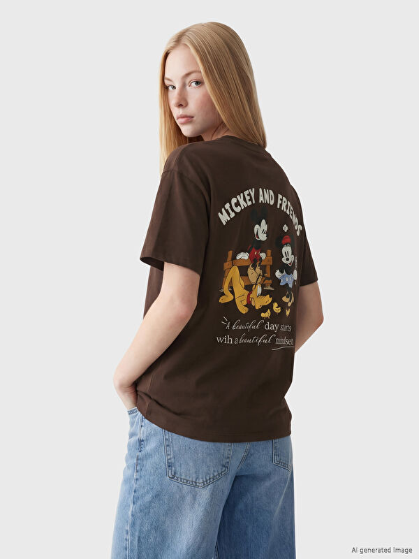 XSIDE Mickey Mouse Baskılı Kadın Tişört