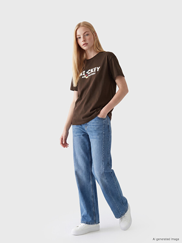 ミキティ XSIDE Woman Brown T-Shirt - S6C192Z8-ZP7 | LC Waikiki