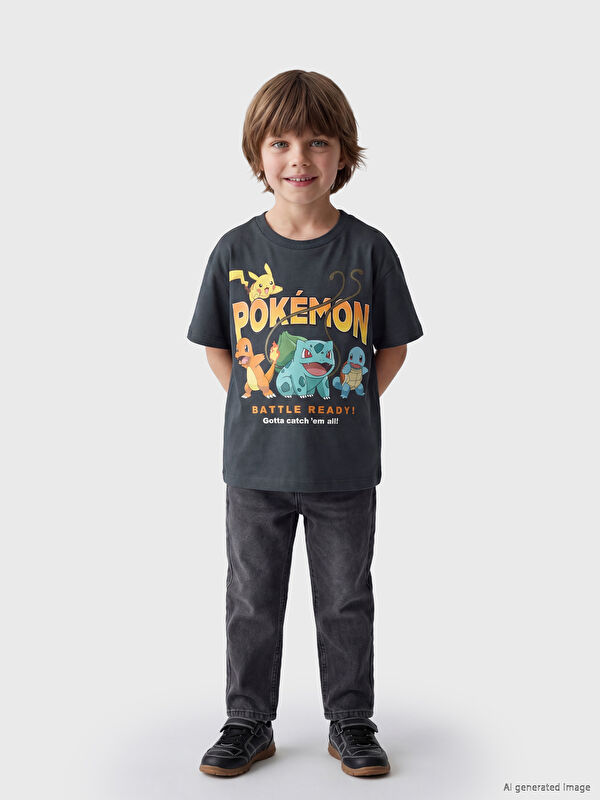 LCW Kids Pokemon Baskılı Erkek Çocuk Tişört