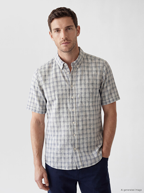 LCWAIKIKI Classic Regular Fit Ekose Poplin Erkek Gömlek