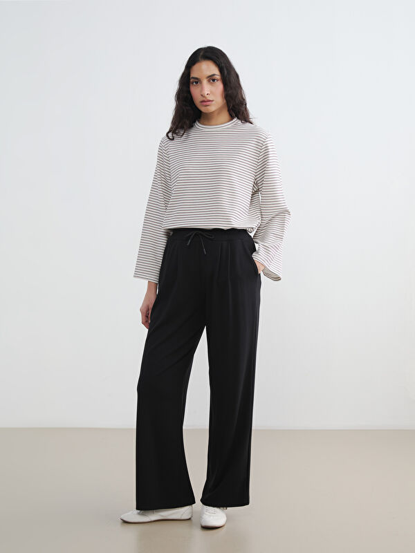 LCW Modest Beli Lastikli Geniş Paça Kadın Eşofman Altı