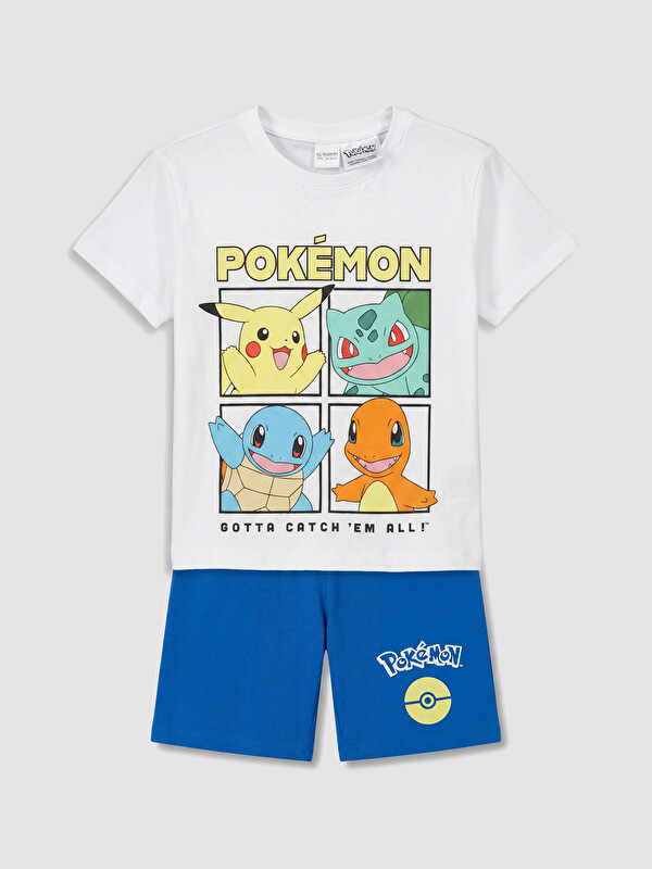 LCW Kids Pokémon Baskılı Erkek Çocuk Şortlu Pijama Takımı
