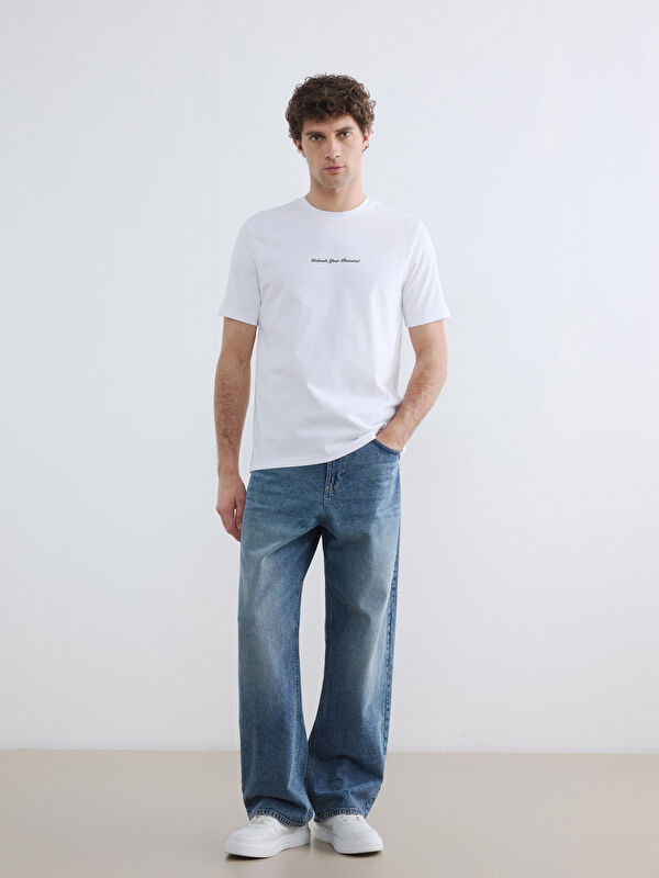 LCWAIKIKI Classic Crew Neck Slogan Printed Men's T-Shirt