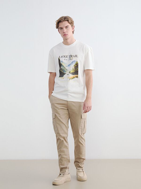 XSIDE Slim Fit Erkek Gabardin Kargo Pantolon