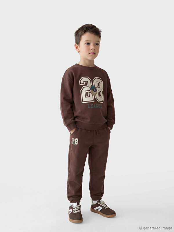 LCW Kids Bisiklet Yaka Erkek Çocuk Eşofman Takımı