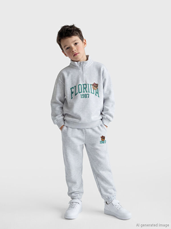 LCW Kids Florida Baskılı Erkek Çocuk Eşofman Takım