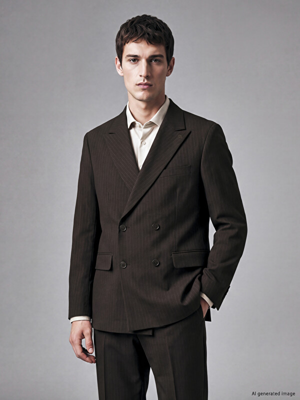 LCW BUSINESS Regular Fit Striped Double Breasted Men's Blazer Jacket