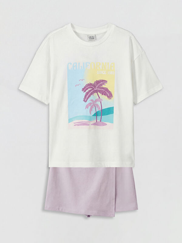 LCW Kids California Baskılı Kız Çocuk Takım
