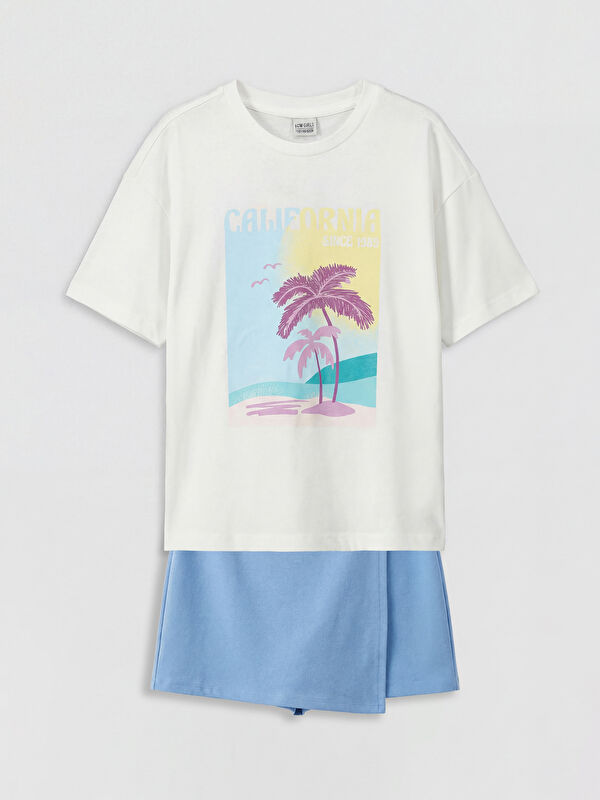 LCW Kids California Baskılı Kız Çocuk Takım