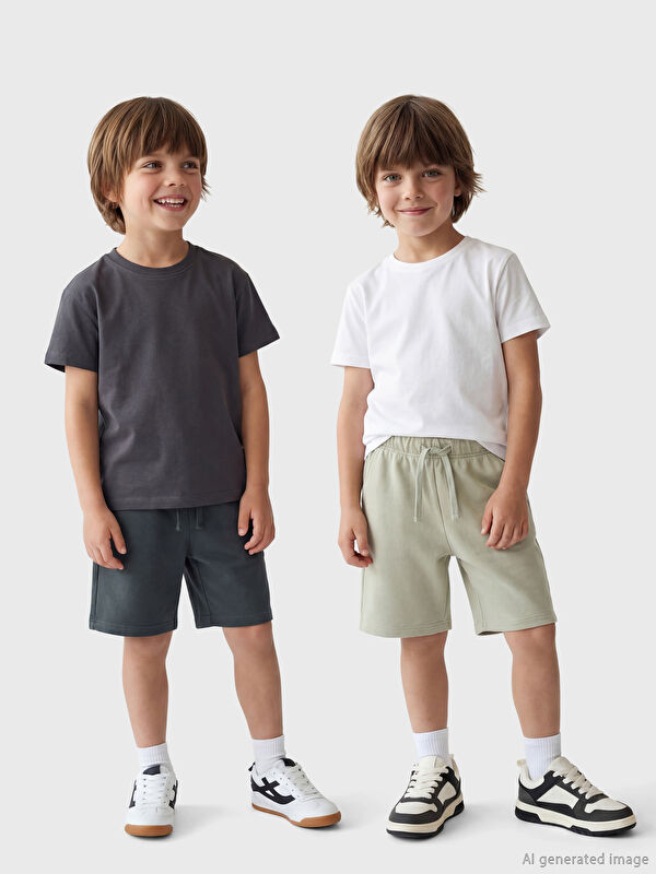 LCW Kids Beli Bağcıklı Erkek Çocuk Şort 2'li