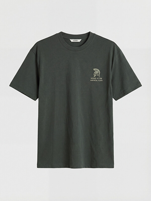 XSIDE Crew Neck Oversize Printed Men's T-Shirt - S6A279Z8-J2L - LC