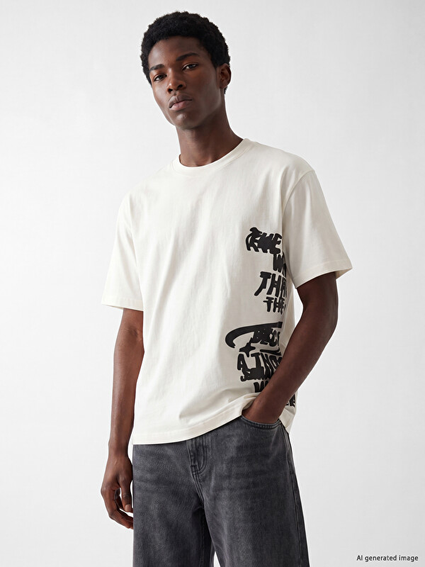 XSIDE Crew Neck Embroidered Men's T-shirt