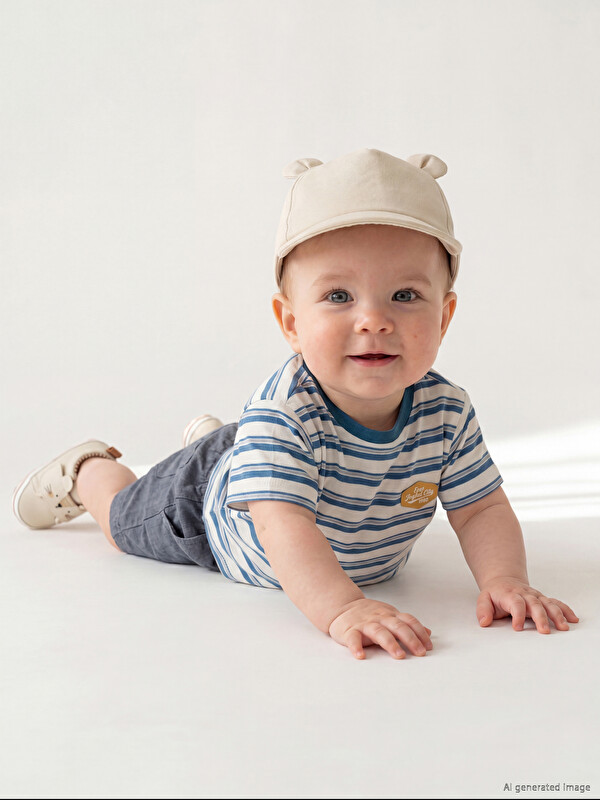 LCW baby Beli Lastikli Erkek Bebek Şort