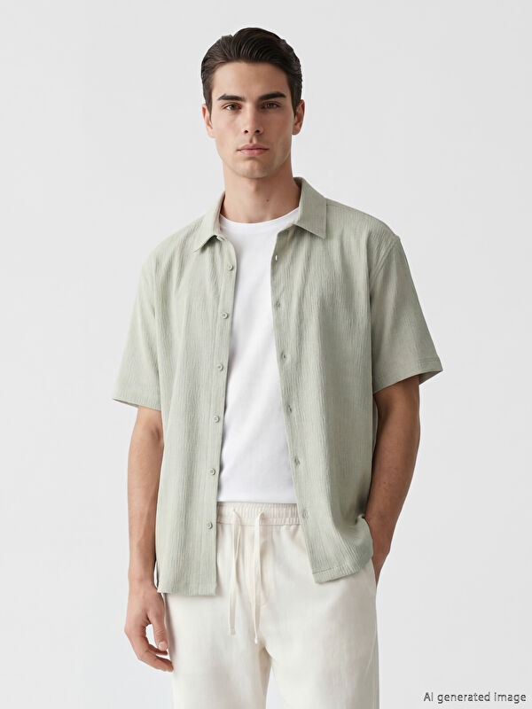 LCW Vision Regular Fit Erkek Dokulu Gömlek