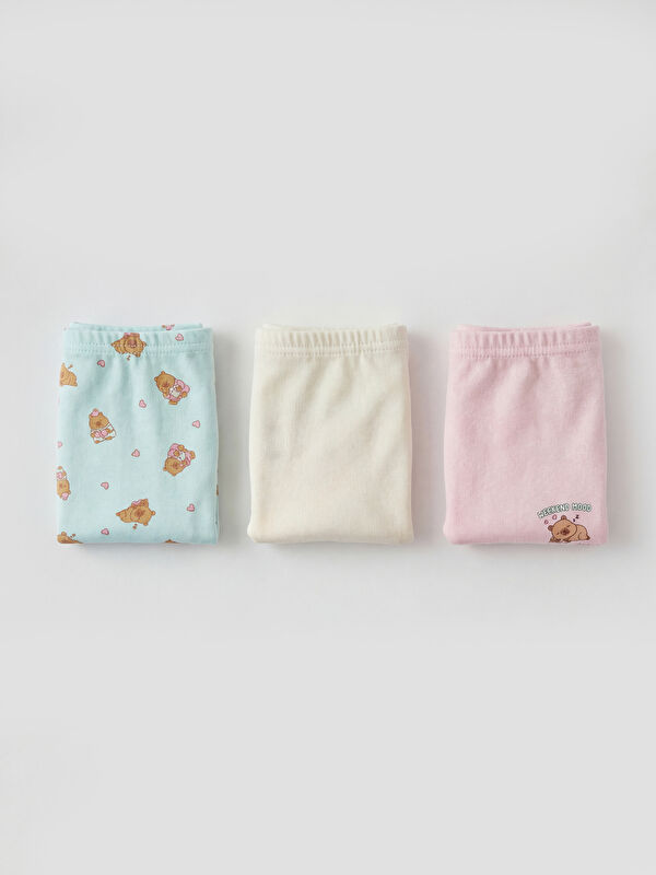 LCW Kids Baskılı Kız Çocuk 3'lü Boxer