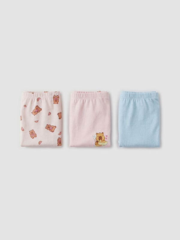 LCW Kids Baskılı Kız Çocuk Boxer 3'lü