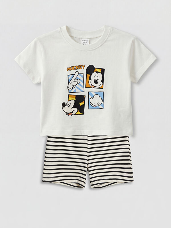 LCW baby Mickey Mouse Printed Baby Boys' Shorts Set