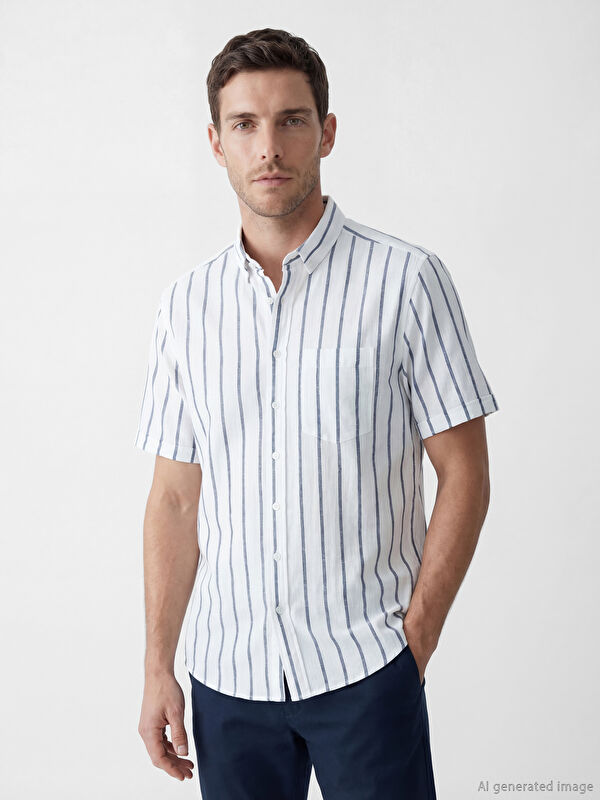 LCWAIKIKI Classic Regular Fit Çizgili Erkek Gömlek