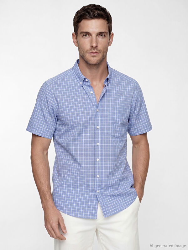 LCWAIKIKI Classic Regular Fit Ekose Erkek Gömlek