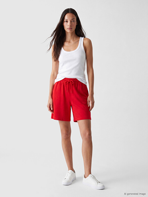 LCW EVERYDAY Elastic Waist Women's Pique Shorts