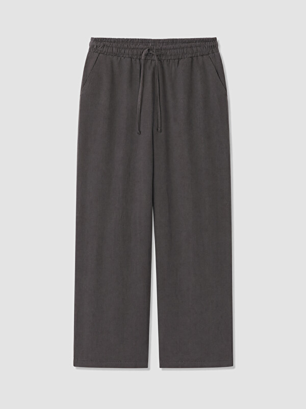 LCWAIKIKI Classic Beli Lastikli Kadın %100 Keten Pantolon