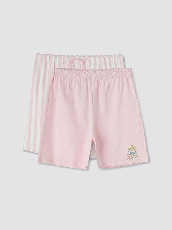 LCW Young Beli Lastikli Kadın Şort Pijama Altı 2'li