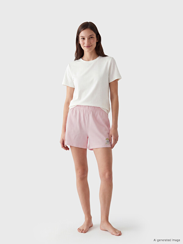 LCW Young Elastic Waist Women's Shorts Pyjamas Bottom 2 Pack