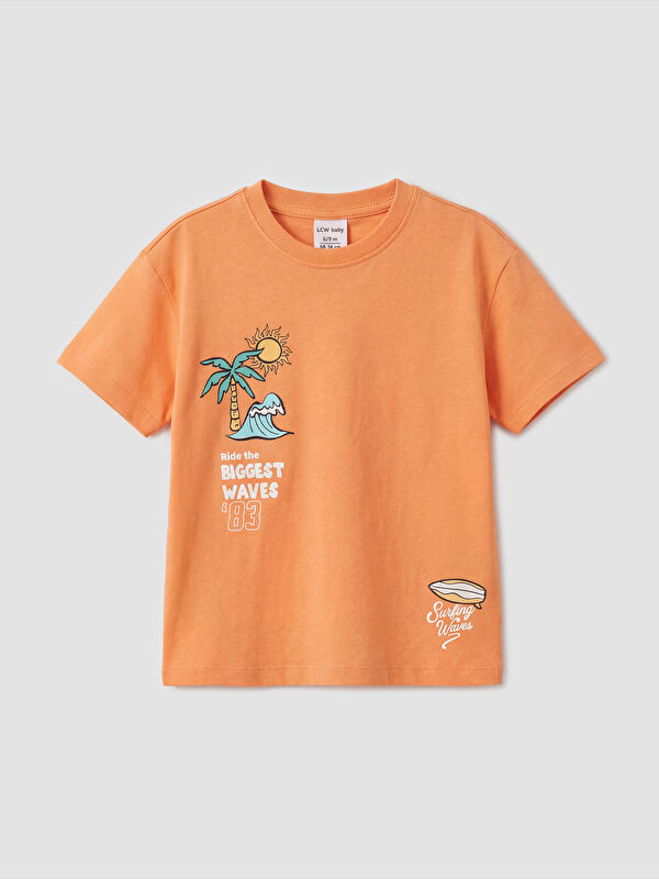 LCW Kids Bisiklet Yaka Baskılı Erkek Çocuk Tişört