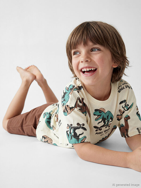 LCW Kids Baskılı Erkek Çocuk Tişört ve Şort