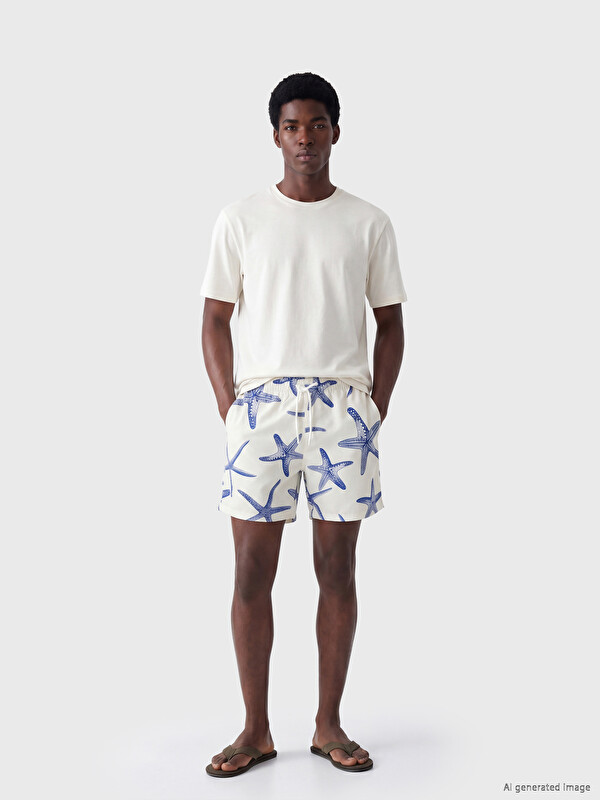 LCW SWIMWEAR Mashkull Blu Shorte noti