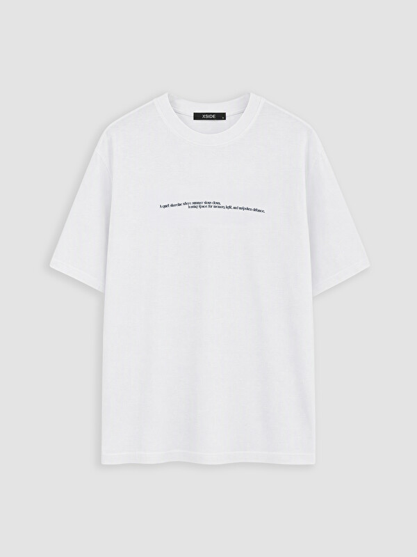 XSIDE T-shirt e stampuar me jakë të rrumbullakët për burra