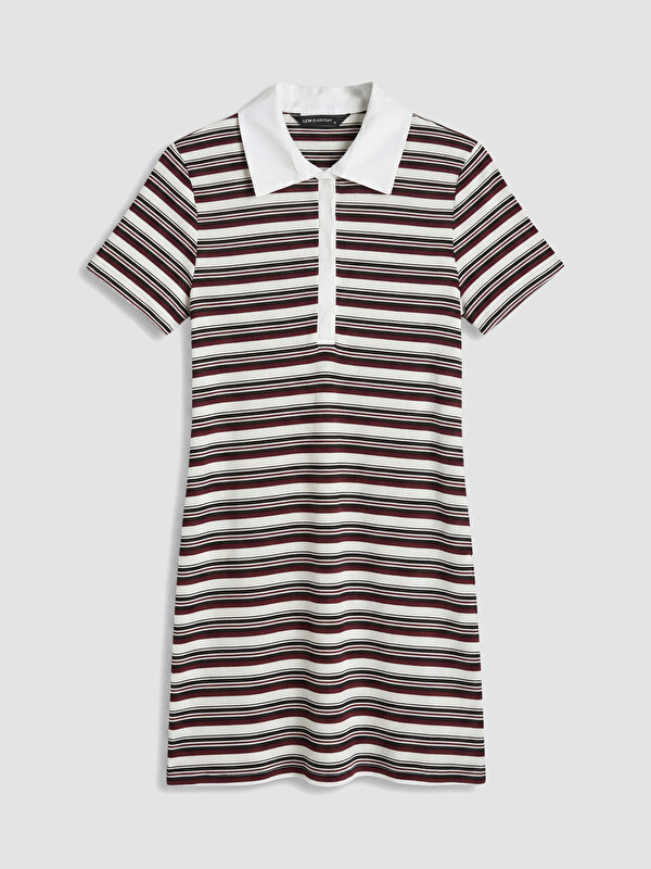 LCW EVERYDAY Polo Yaka Çizgili Elbise