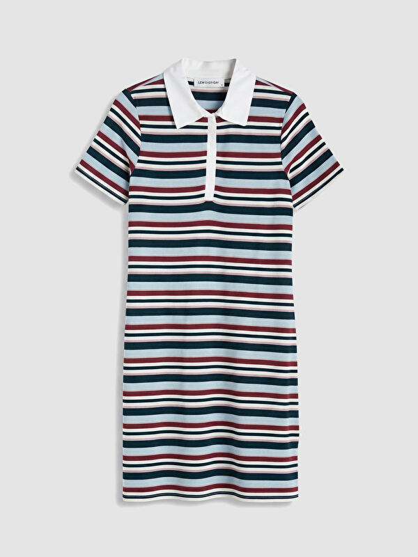 LCW EVERYDAY Polo Yaka Çizgili Elbise