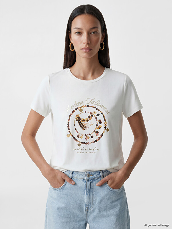 LCW EVERYDAY Crew Neck Printed Women's T-Shirt