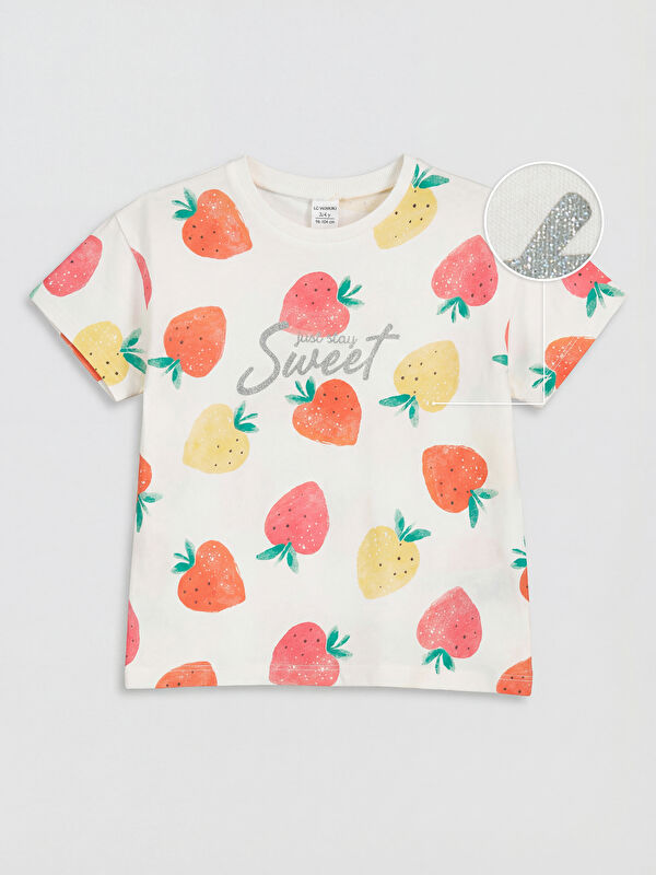 LCW Kids Блестяща щампована тениска за момичета