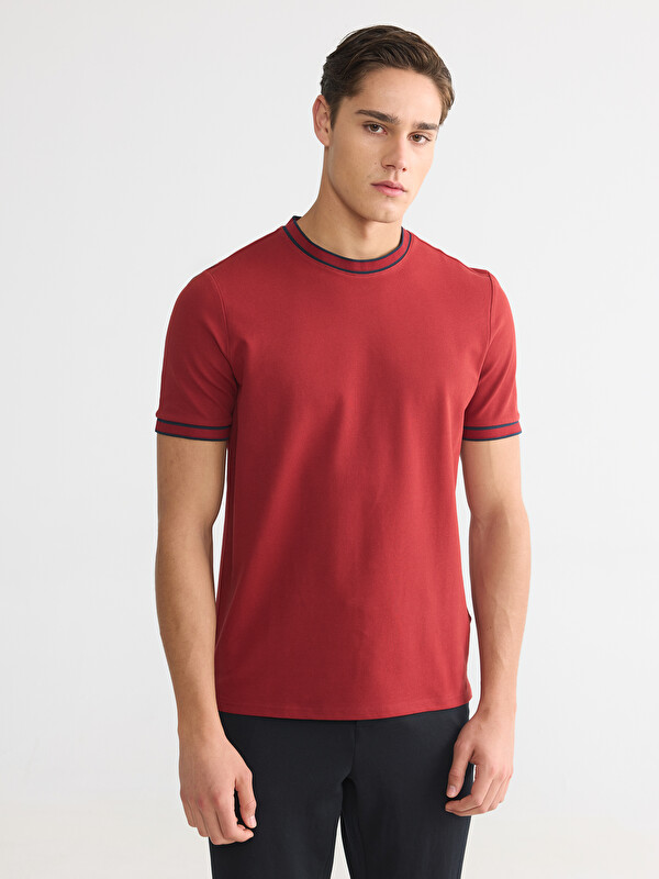 LCWAIKIKI Classic Mashkull Ngjyre Kafe T-shirt