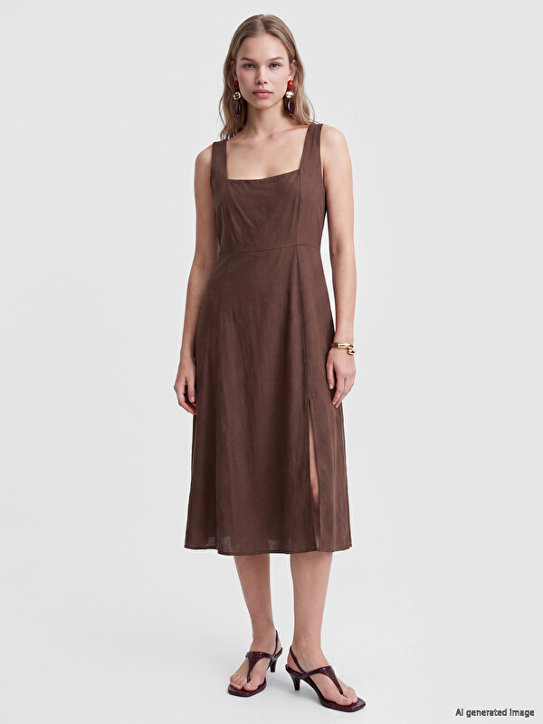 LCW Vision Woman Brown Dress