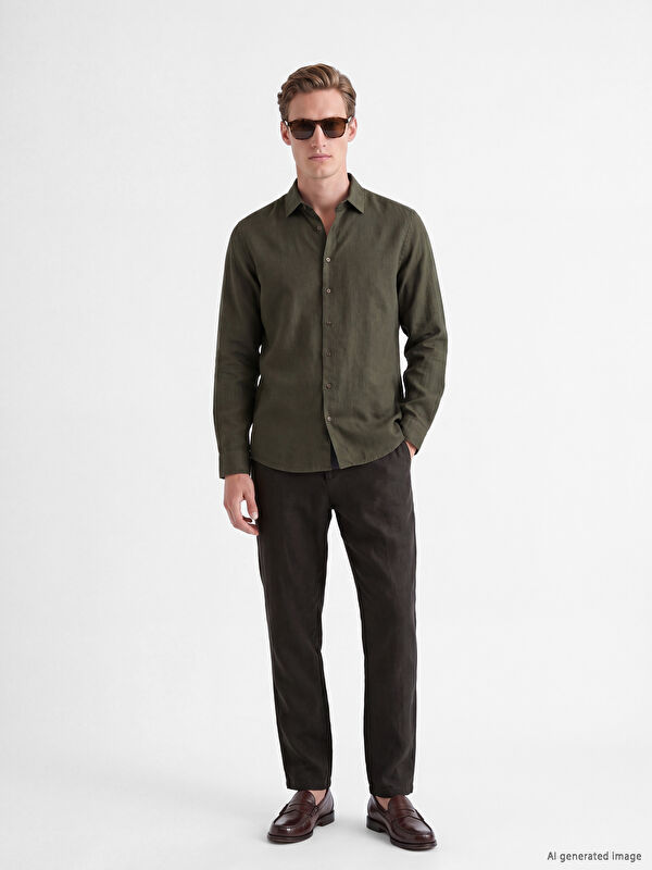 SOUTHBLUE Regular Fit %100 Keten Erkek Pantolon