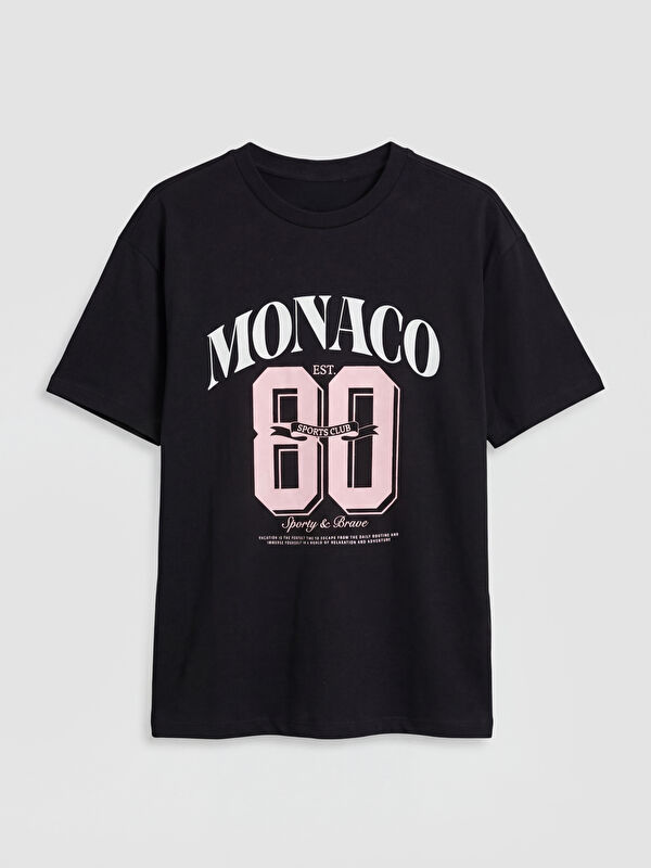 LCW Kids Crew Neck Monaco Printed Girls' T-Shirt