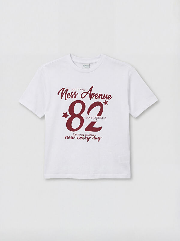 LCW Kids Crew Neck San Francisco Printed Girls' T-Shirt