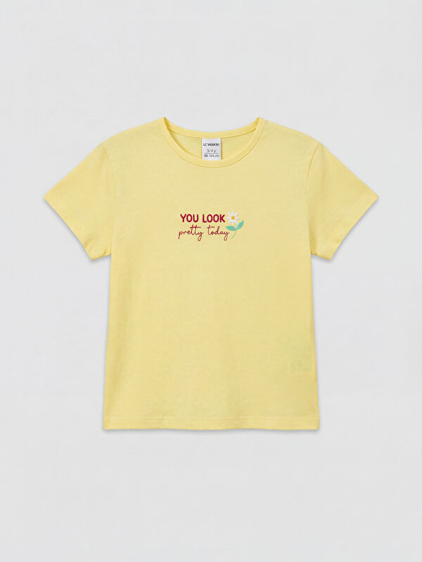 LCW Kids Crew Neck Printed Girls' T-Shirt