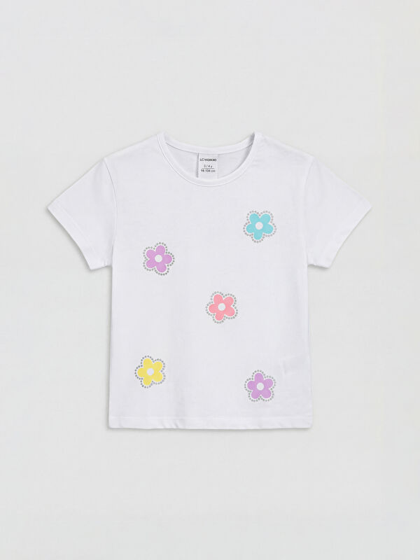 LCW Kids Crew Neck Printed Girls' T-Shirt