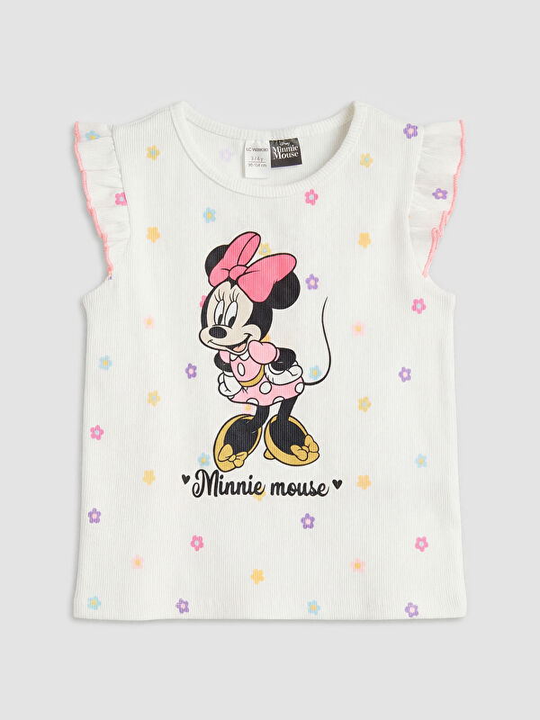 LCW Kids Minnie Mouse Baskılı Kız Çocuk Tişört