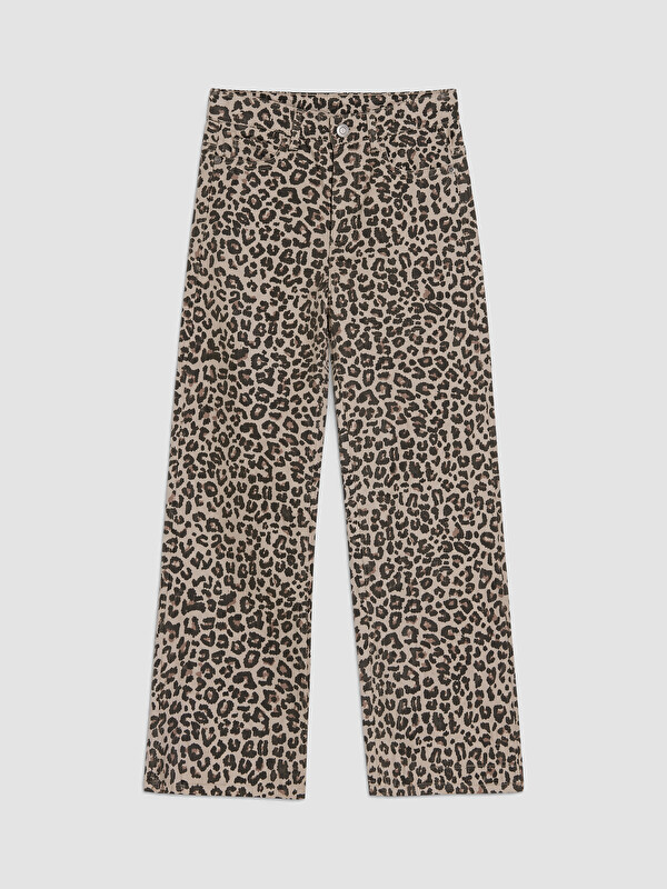 LCW Kids Pantaloni Wideleg cu Imprimeu Leopard pentru Fete
