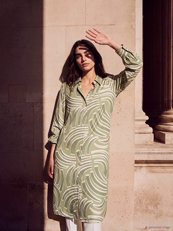 LCW Modest Tunică Cămașă Cu Model Pentru Femei