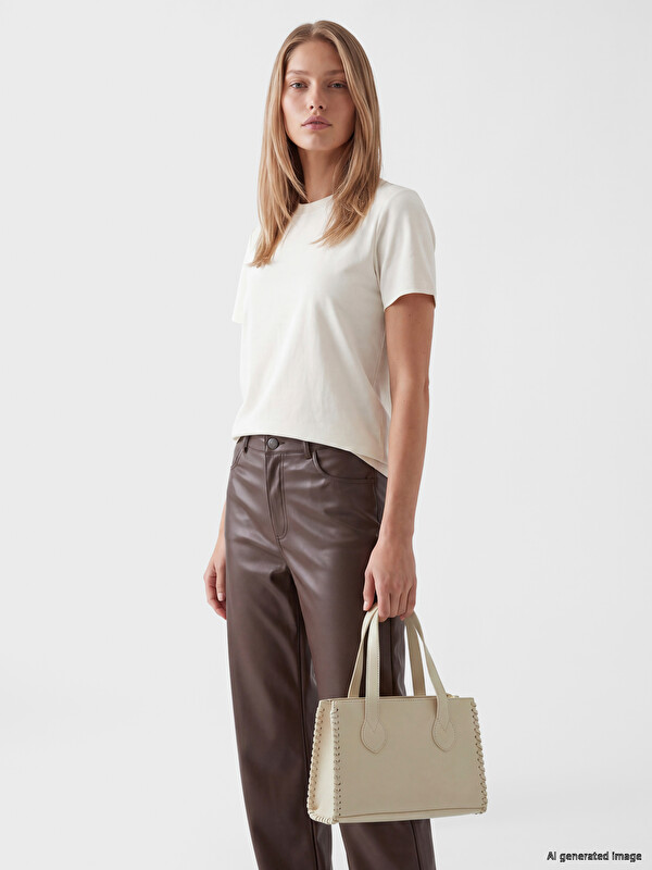 LCW ACCESSORIES Stitch Detailed Faux Leather Women's Shoulder Bag