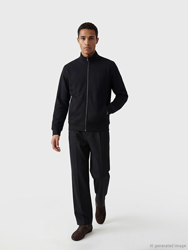LCW Vision Dik Yaka Erkek Fermuarlı Sweatshirt