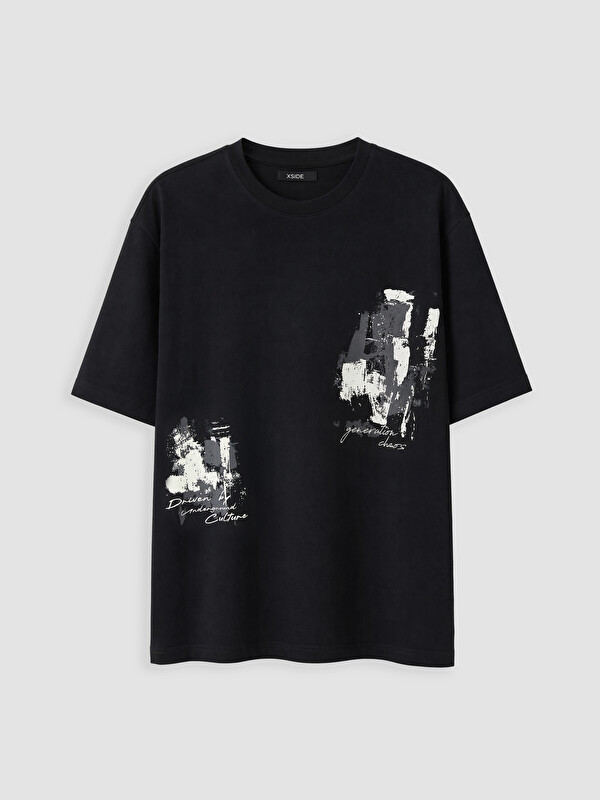 XSIDE Col Rond Imprimé Homme T-Shirt